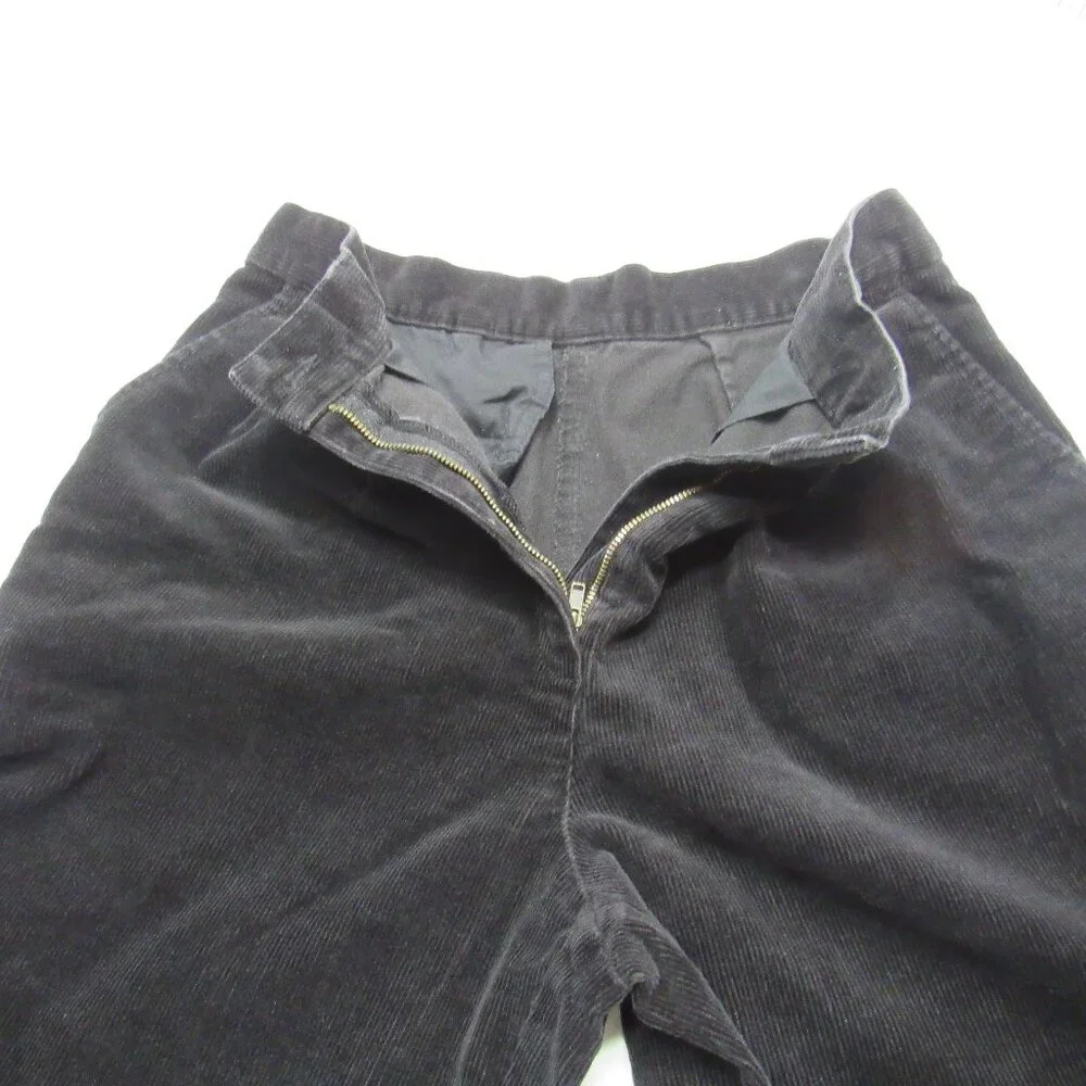 Vintage L.L.Bean Women's Black Corduroy Chino Everyday Pleated Trousers Pants - Picture 3 of 8